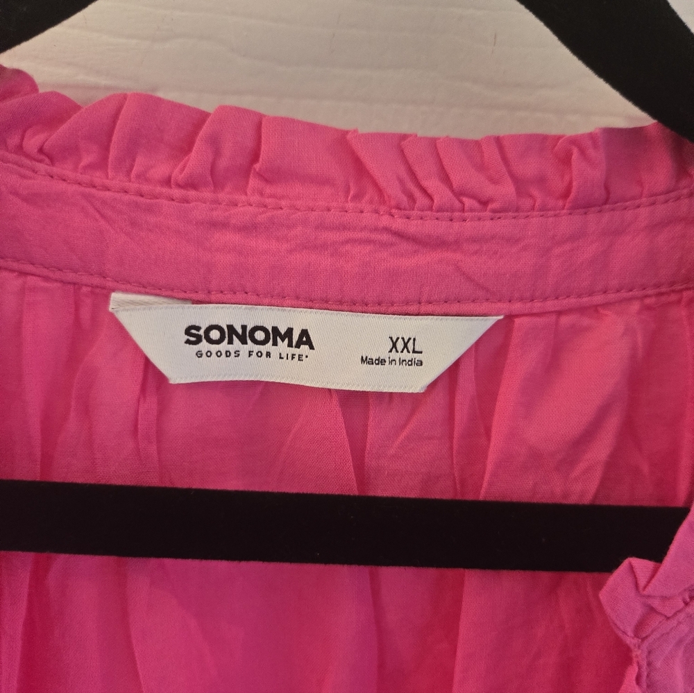 Pink V-Neck Ruffle Tank Top - Picture 3 of 9